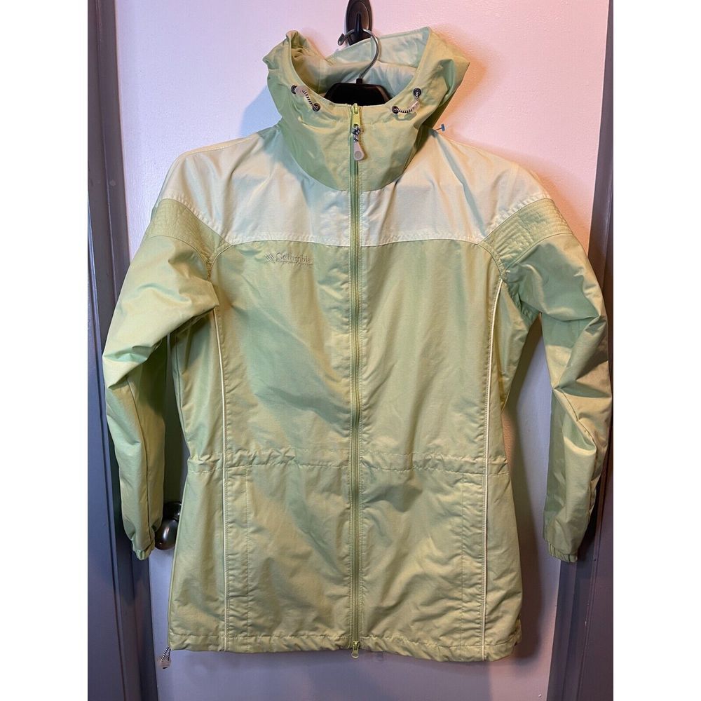 Columbia Sportswear Womans Coat Size‎ M Lined RN 69724 Lime Green Hooded Jacket